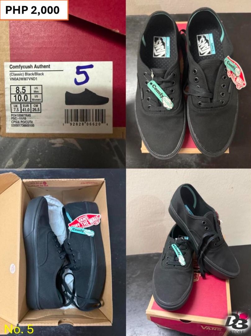 Vans Shoes Black/Black (Category: Sneakers) located in Minglanilla. Submitted by dthreestore (Listing ID 1465631416, Image 3). Description: ▪︎Php 2,000 ▪︎Brand New Authentic ▪︎Follow us on Facebook: D3 Store ▪︎Mode of Payment: Cash/Gcash 🚚 Maxim / J&T (Shipping fee will be shouldered by the buyer) 📍Meet-up (Minglanilla, Cebu) .