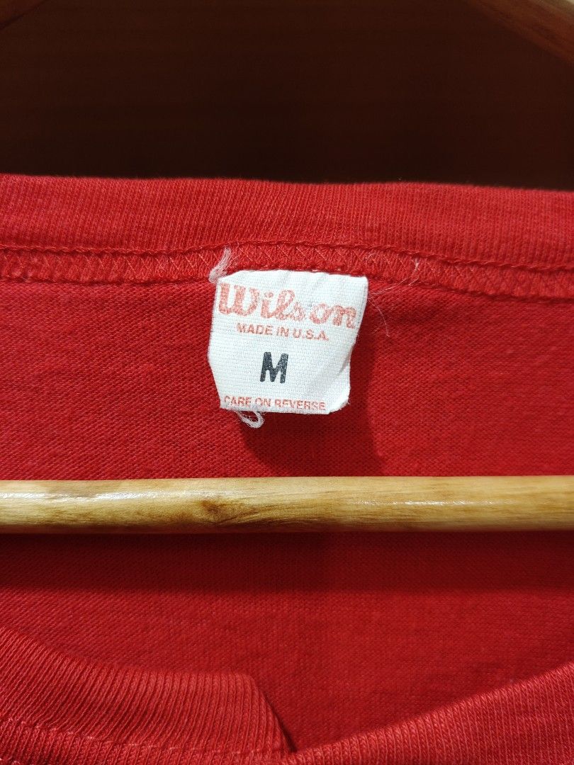 Vintage 80s Wilson baseball jersey (Category: Activewear) located in Taytay. Submitted by closingtheloop (Listing ID 1465584786, Image 3). Description: size medium *need wash * 1 pinhole (please see last pic) 600 plus shipping.