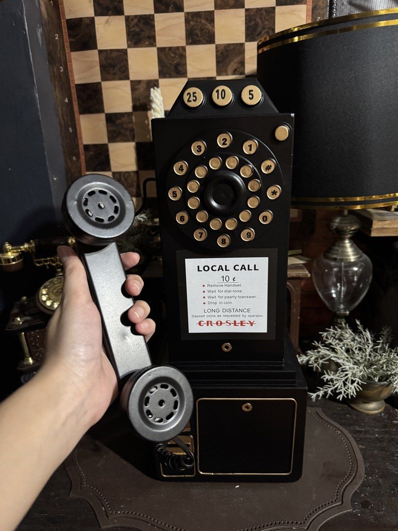 Vintage Antique Retro Decor (Category: Vintage Collectibles) located in Manila. Submitted by ian_ruelc (Listing ID 1465658479, Image 2). Description: Vintage inspired Retro Telephone Model Display (Made of Metal) Not a real functioning telephone With Removable Handset. Selling As Is where is. No return No refund. Approx Height: 50cm Approx Width: 20cm Buyer must strictly book and shoulder the lalamove delivery fee. Gcash payment on or before pick