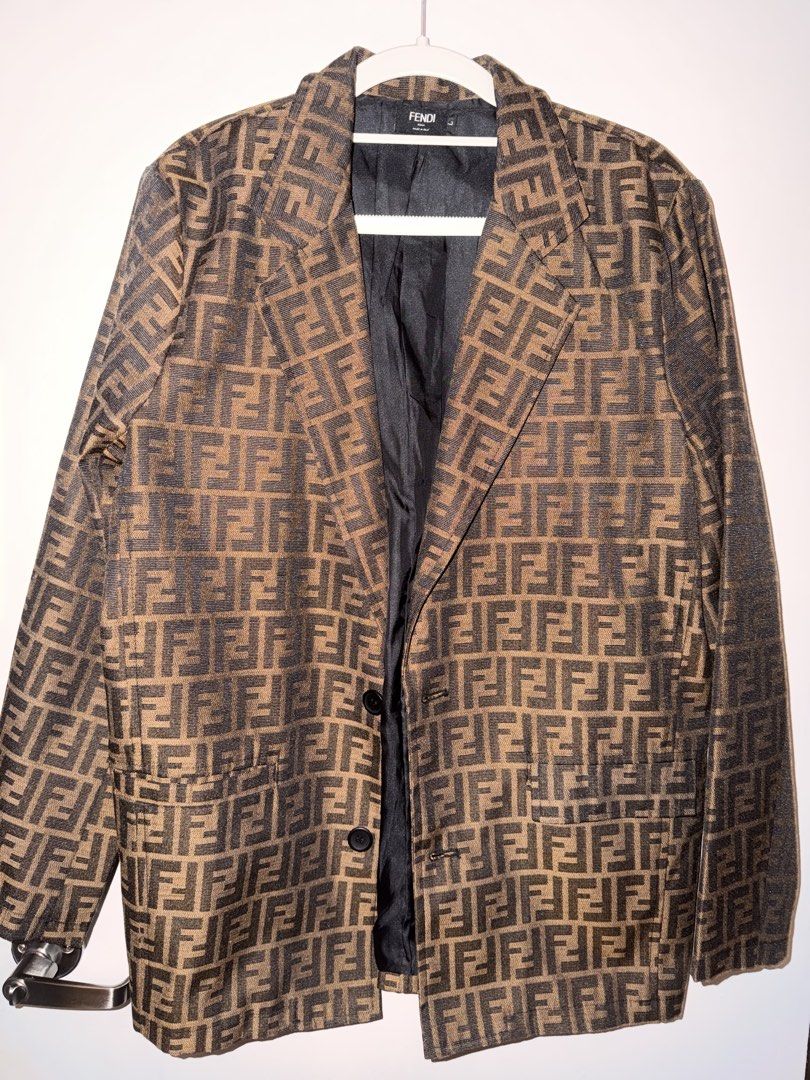 Vintage Fendi Monogram Blazer Large (Category: Coats, Jackets and Outerwear) located in Paranaque City. Submitted by vannbernardo (Listing ID 1465619228, Image 1). Description: Fendi Monogram Blazer – Women’s Large Thrifted Fendi monogram blazer in women’s size Large. Length: 30 inches Width: 19–21 inches Condition: 9/10 NEGOTIABLE!.