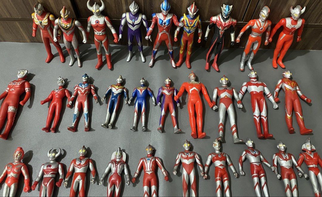 VINTAGE Ultraman Soft Vinyl Action Figures (Category: Figurines & Statues) located in Manila. Submitted by declutterthingzzz (Listing ID 1465587953, Image 2). Description: - Massive Ultraman action figure collection - Includes large, medium, and small figures - Features various characters and classic suits - Striking red, silver, blue, and black colorways - Perfect for fans and serious collectors - Vintage Ultraman Action Figures and other collec