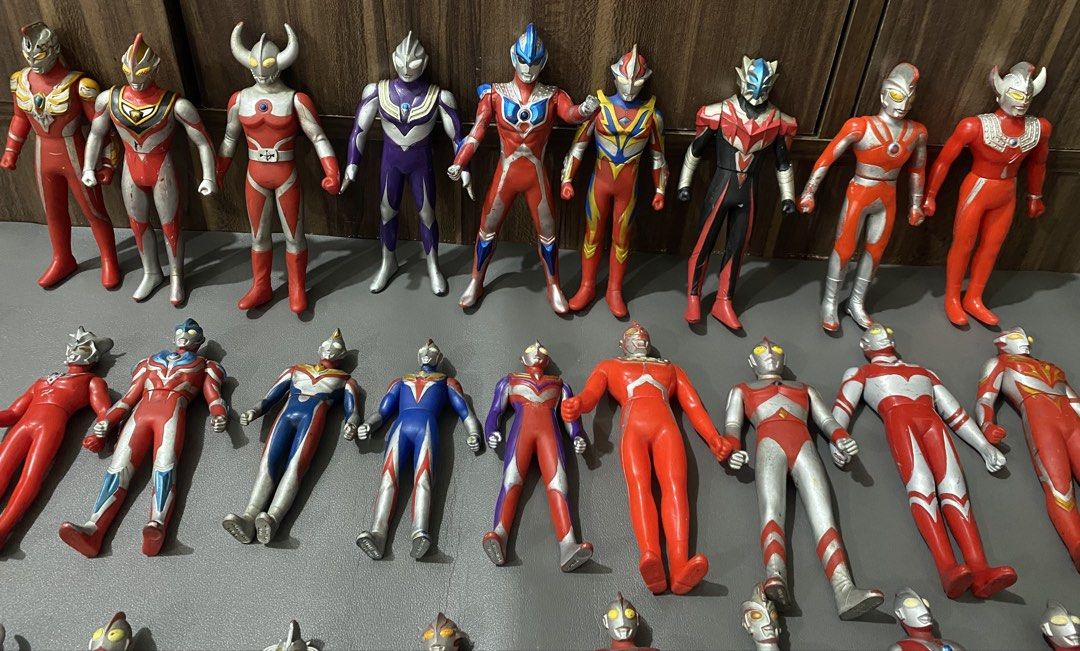 VINTAGE Ultraman Soft Vinyl Action Figures (Category: Figurines & Statues) located in Manila. Submitted by declutterthingzzz (Listing ID 1465587953, Image 3). Description: - Massive Ultraman action figure collection - Includes large, medium, and small figures - Features various characters and classic suits - Striking red, silver, blue, and black colorways - Perfect for fans and serious collectors - Vintage Ultraman Action Figures and other collec