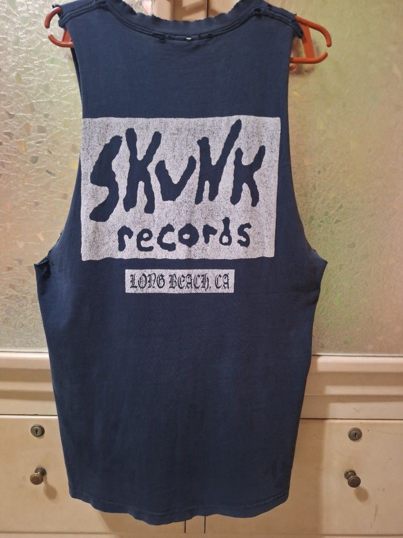 Vtg Sublime Skunk Records (Category: Tshirts & Polo Shirts ) located in Mabalacat. Submitted by jhaycore05 (Listing ID 1465688137, Image 2). Description: - Vtg 90s Sublime skunk Records - Iconic Skunk Records graphic printed on the back - Fruit of the Loom Heavy tag - Cutoff sleeves distressing and fraying neckline - dimes: 22x30.