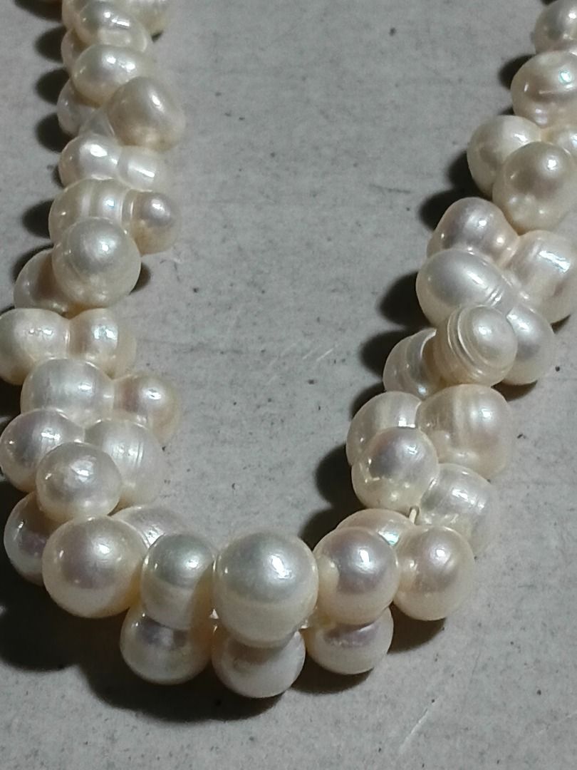 White Irregular Baroque Freshwater Pearl Beads - 2 Strands (Category: Necklaces) located in Marikina City. Submitted by my-an (Listing ID 1465713830, Image 1). Description: White Irregular Baroque Freshwater Pearl Beads - 2 Strands - 2 strands of genuine white freshwater pearls - Unique baroque (irregular) shape - Strand length: approx. 15 inches - Bead size: approx. 6-8mm - Natural luster with original threads - Ideal for DIY necklaces, bracelet