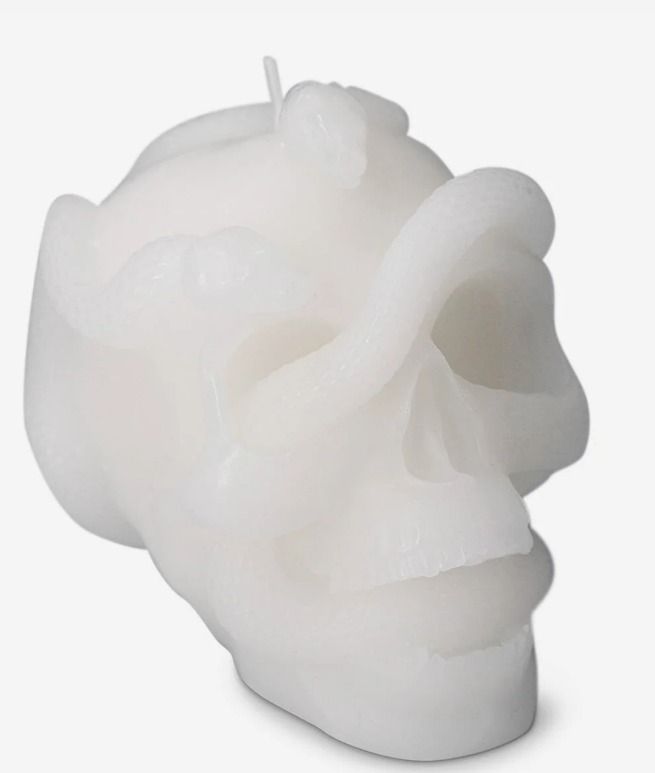 White skull-shaped candle for Halloween (Category: Other Home Decor) located in Makati City. Submitted by parvati (Listing ID 1465701589, Image 1). Description: .