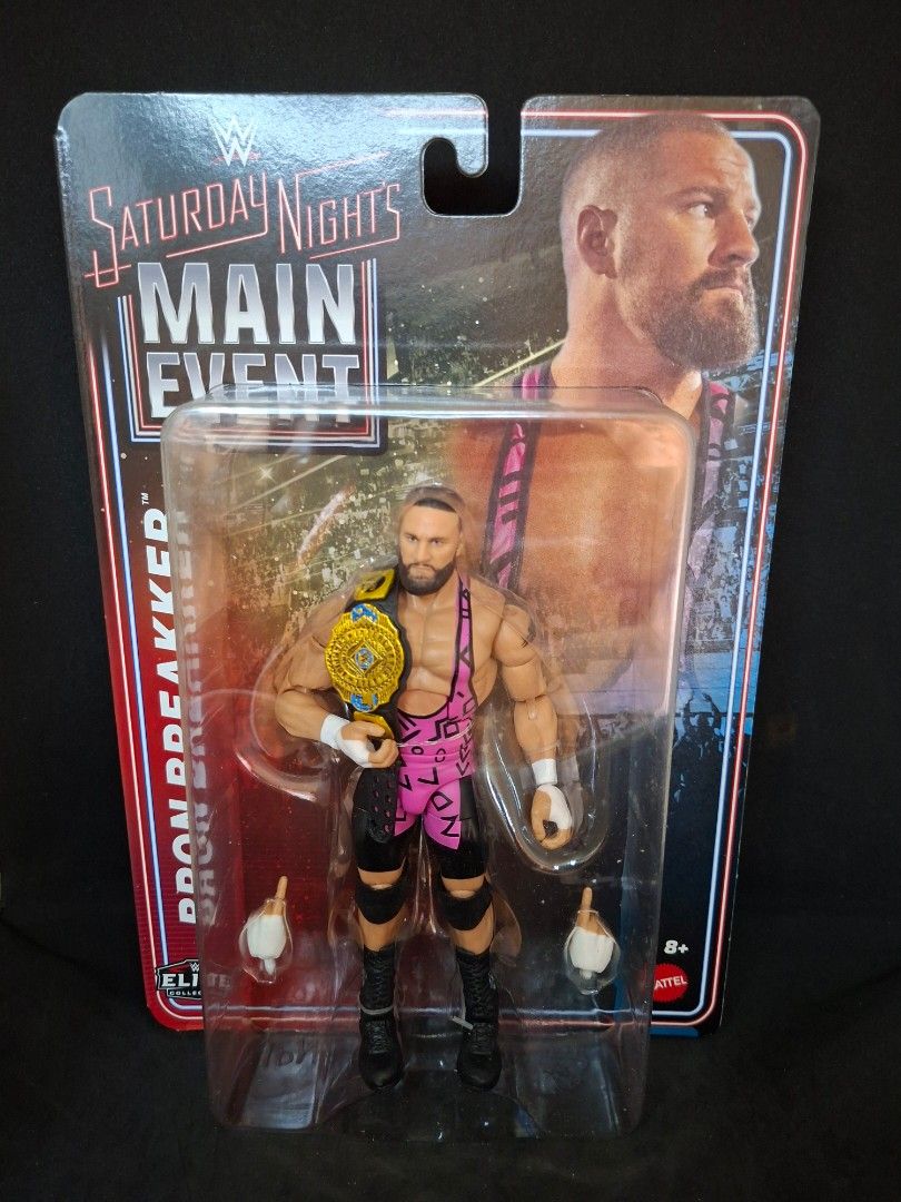 WWE Elite Saturday Nights Main Event Bron Breakker (Category: Figurines & Statues) located in San Juan City. Submitted by ged06 (Listing ID 1465586554, Image 1). Description: WWE Action Figures – Mattel | Brand New, Unopened | PRICE FIXED Brand new, unopened WWE Mattel Action Figures. All figures are complete with accessories. Minor cosmetic imperfections on packaging may be present. Collectors particular about box condition may message for addit