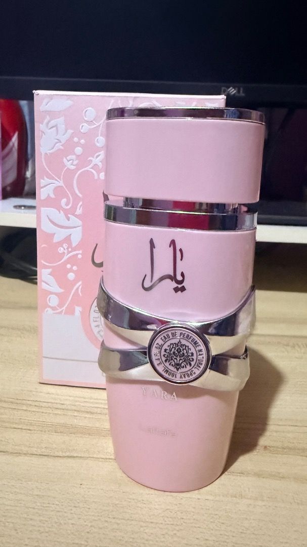 Yara Lattafa Perfume (Category: Fragrance & Deodorants) located in Imus. Submitted by phyllisyna (Listing ID 1465751954, Image 2). Description: AUTHENTIC LATTAFA YARA EDP 100ML • brand new / never used • authentic Lattata Yara * onhand actual item shown * complete with box but already opened * can send more pics & vids for proof * rfs: decluttering.