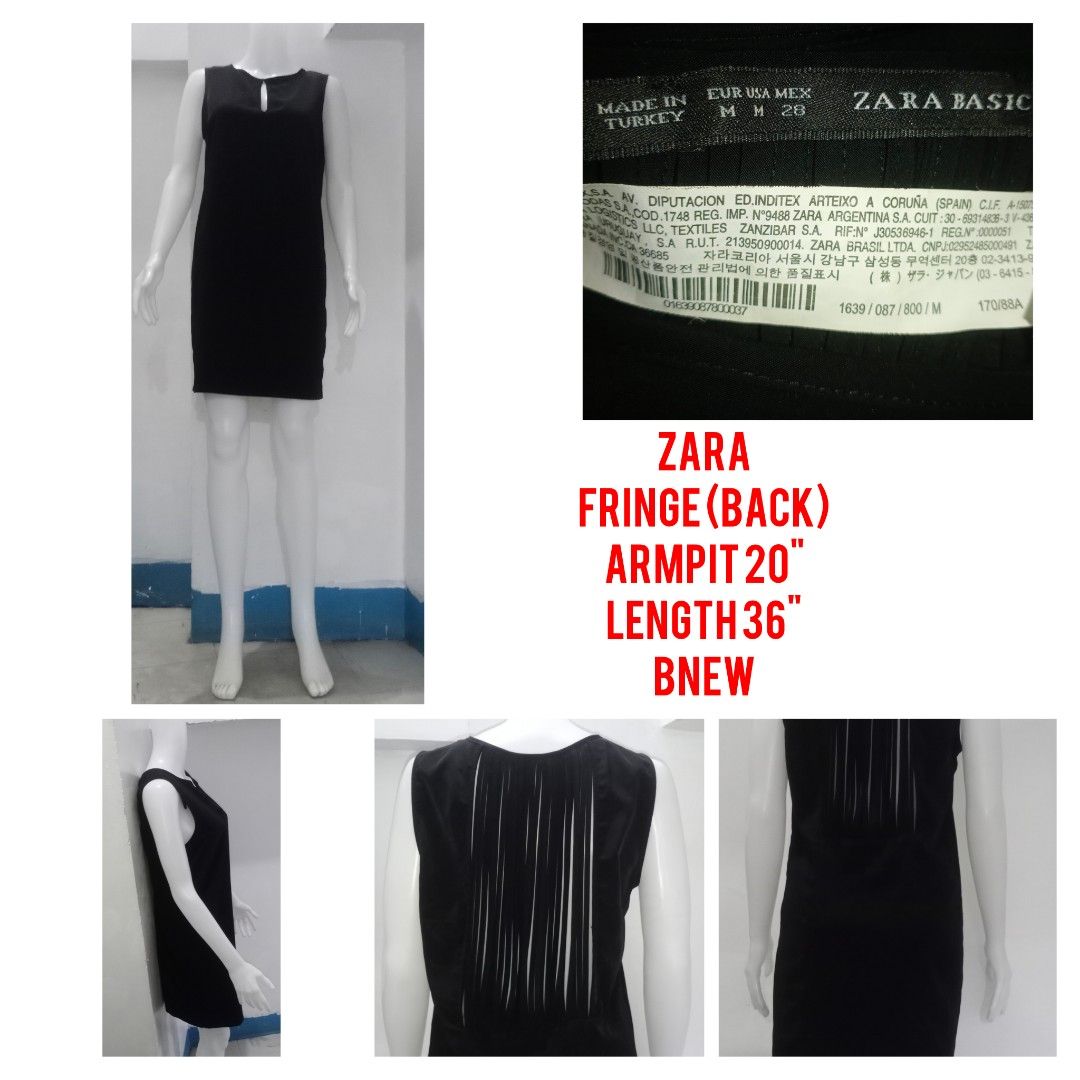 Zara Black Fringe Back Dress (Category: Dresses) located in Manila. Submitted by shoekendi (Listing ID 1465624938, Image 1). Description: looks new.