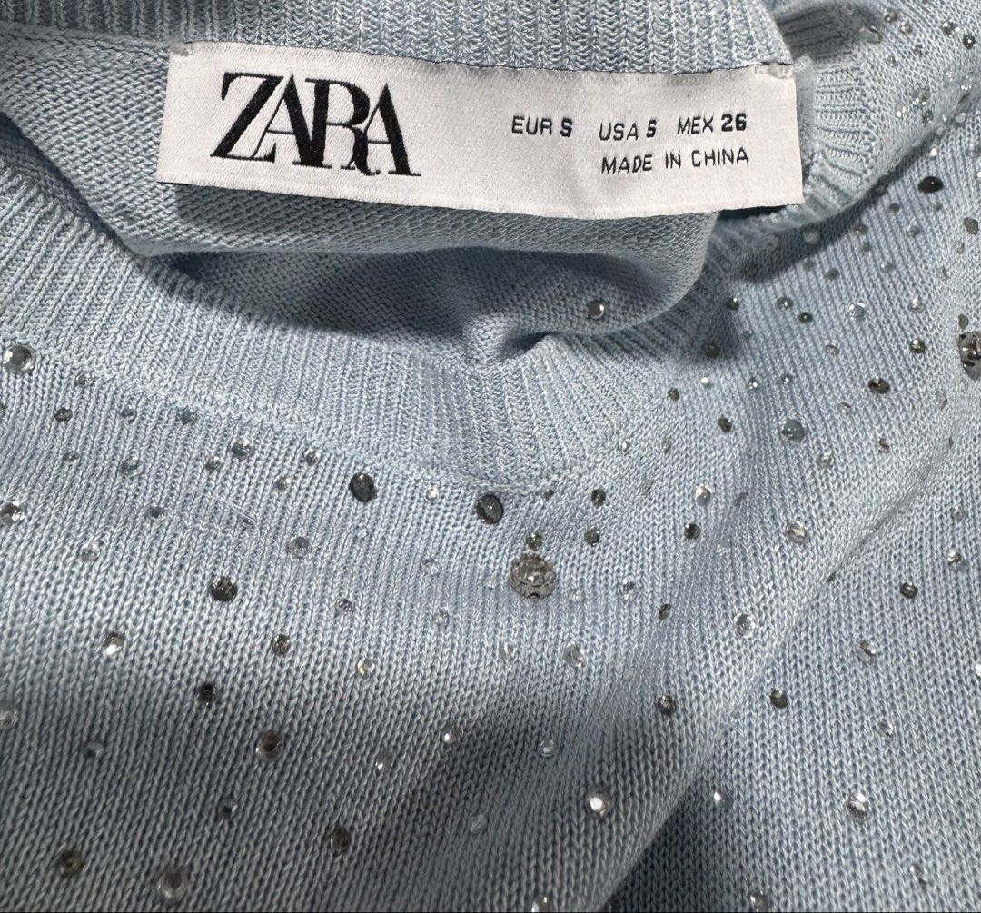 ZARA embellish knitted shirt size small (Category: Activewear) located in General Santos City (Dadiangas). Submitted by curatedstuffs101 (Listing ID 1465598235, Image 2). Description: Excellent No flaws Color rate:10/10 Size:small Dimension Width: 14 inches Length:17 inches Low ballers will not be entertained .