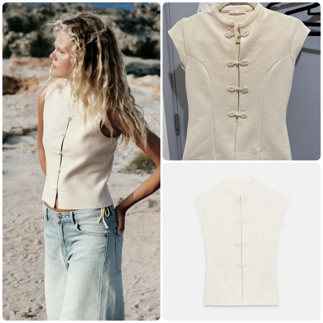 Zara Frog Fastening Strech top (Category: Others Tops) located in Taguig. Submitted by madeasoncloset (Listing ID 1465583191, Image 1). Description: Brand-new condition Use hours only Super new No when worn.