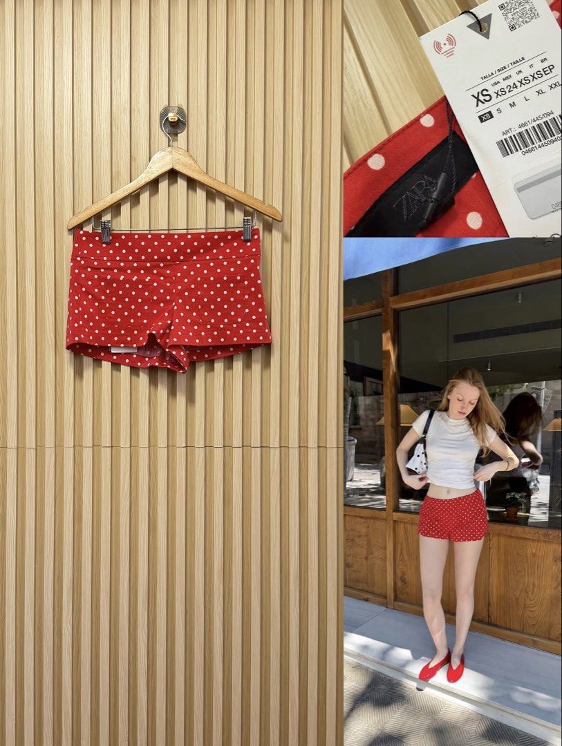 Zara Polka Shorts (Category: Shorts) located in Dasmarinas. Submitted by shoppingaccount__ (Listing ID 1465719489, Image 1). Description: size xs brand new with tag.
