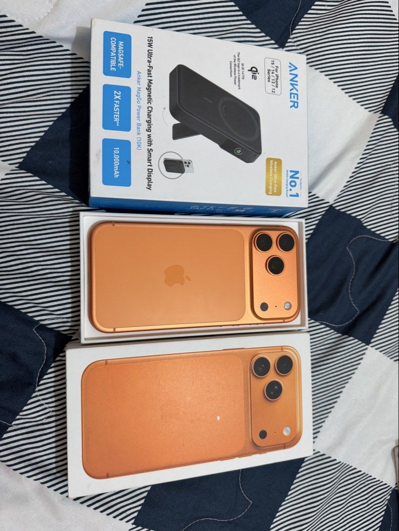 17 Pro Max 256gb NTC Openline |Slightly Used (Category: iPhone 17 Series) located in Quezon City. Submitted by legitgadgetforless (Listing ID 1471225953, Image 2). Description: Slightly Used Iphone 17 Pro Max 256gb Openline NTC (local variant) . No issue,no hidden issue 100% in pristine condition. 100% Battery Health and 121 cc only, covered with Apple Warranty until June 2027! FREEBIES : ANKER ULTRA -FAST MAGNETIC POWERPACK Rfs : SWITCHED to 18 