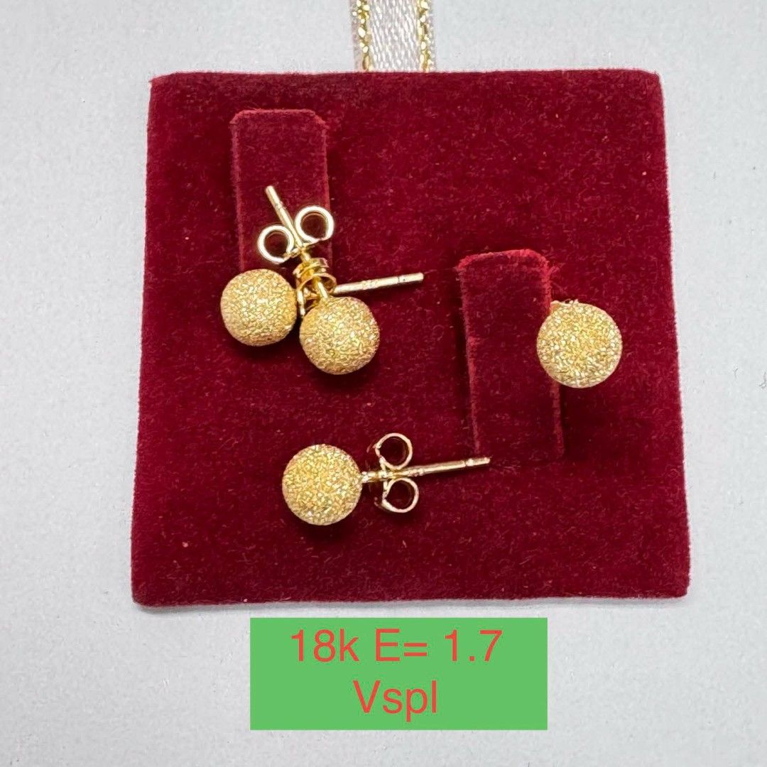 18k Saudi gold matte ball earrings (Category: Earrings) located in Manila. Submitted by bhelgoldseller2ndaccount (Listing ID 1471232204, Image 1). Description: New!!✨New!!✨New!! Authentic 18k Saudi Golds 💯pawnable/naisasanla 💯with high appraisal rate 💯good investment 💯Direct supplier price 👉OPEN for resellers 🌺please take time to evaluate their actual sizes and grams 👉Best panggift for all occasions ✅ Sold per grams not per piece Kya lowes