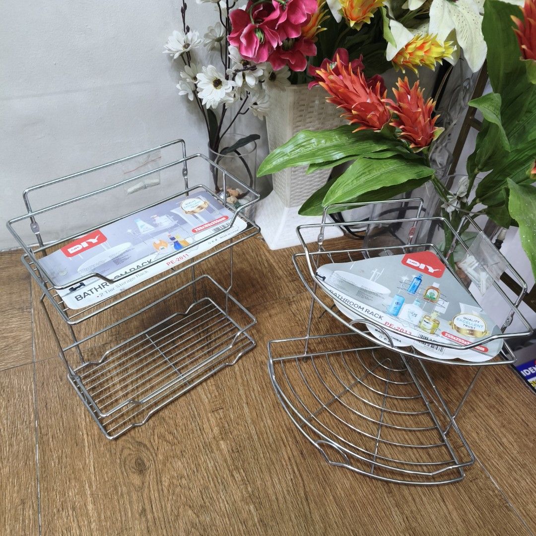 2-Tier Storage Racks (Rectangular and Corner) (Category: Bathroom & Kitchen Fixtures) located in Manila. Submitted by hj_wu01 (Listing ID 1471140029, Image 1). Description: - 2-Tier Storage Racks (Rectangular and Corner) - Size, refer to the image 📌 Negotiable 📌 Shipping fee should be shouldered by the buyer. 📌 Courier options: Lalamove, Grab, LBC 📌 Meet-up: Robinsons Place Manila 📌 Payment method: GCash, Maya Feel free to message 📨.