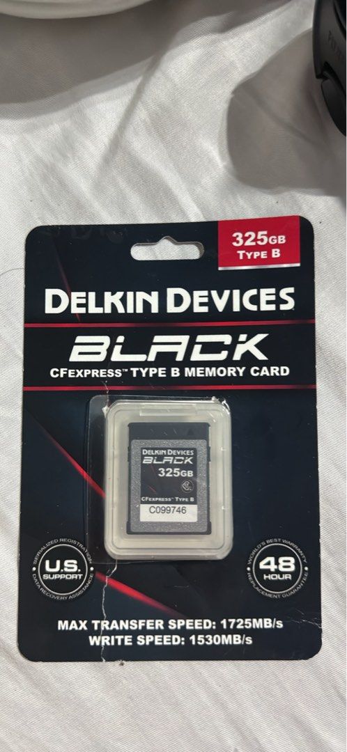 325 GB Delkin BLACK CFexpress Type B Memory Card (Category: Cameras) located in Baguio. Submitted by whothefisd (Listing ID 1471267236, Image 1). Description: Brand New | In-open lang to try sana pero MALIIIII Selling my Delkin BLACK 325GB CFexpress Type B memory card. From Fujifilm USA. Bought the wrong card type, so I have no use for it. Huhu ✅ Up to 1725MB/s read speed ✅ Up to 1530MB/s write speed ✅ Original packaging, unopened 📍 Villasis, Pa