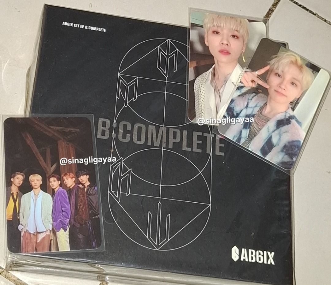 AB6IX 1st EP B:COMPLETE Album (Category: CDs & DVDs) located in Caloocan City. Submitted by sinagligayaa (Listing ID 1471260936, Image 1). Description: AB6IX B:COMPLETE - X ver. - complete inclusion (see photo below) - no pob ₱350+lsf if PAYO, ₱320+lsf.