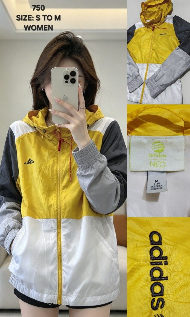 Adidas Neo Windbreaker Jacket (Category: Hoodies) located in Cavite. Submitted by behindourstyle (Listing ID 1471226878, Image 2). Description: 750 only 🔥 issue: need wash authentic Color rate: 9/10 size S to M women Imus cavite.
