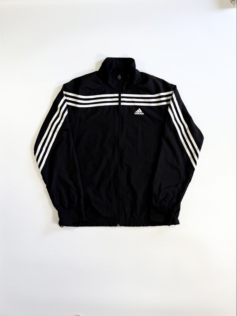 adidas three stripes windbreaker (Category: Activewear) located in Manila. Submitted by styleandfly191238 (Listing ID 1471151014, Image 1). Description: length 28 width 23 issue none conditions excellent color rate 10/10 better in personal fav piece unli vc to check the item to assure your assurance .