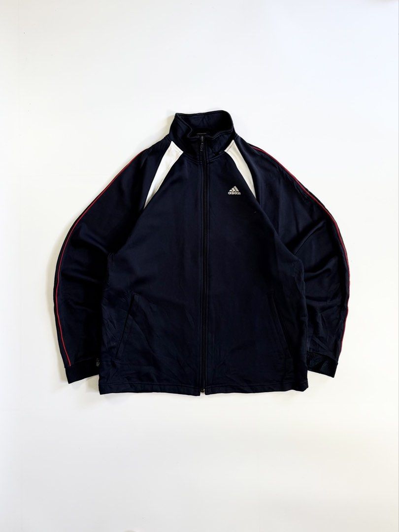 adidas track jacket two tone (Category: Activewear) located in Manila. Submitted by styleandfly191238 (Listing ID 1471155117, Image 1). Description: length 27 width 23 issue none conditions excellent color rate 10/10 better in personal fav piece unli vc to check the item to assure your assurance .