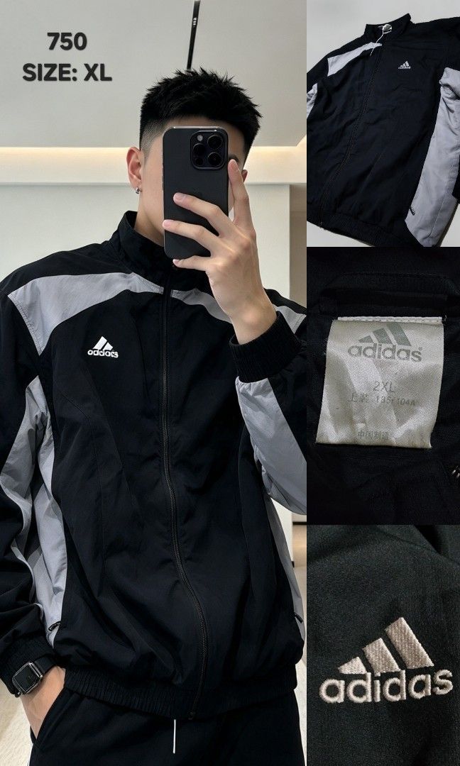Adidas Vintage Jacket (Category: Hoodies) located in Cavite. Submitted by behindourstyle (Listing ID 1471180894, Image 2). Description: 750 only 🔥 issue: need wash authentic Color rate: 9/10 size XL Imus cavite.