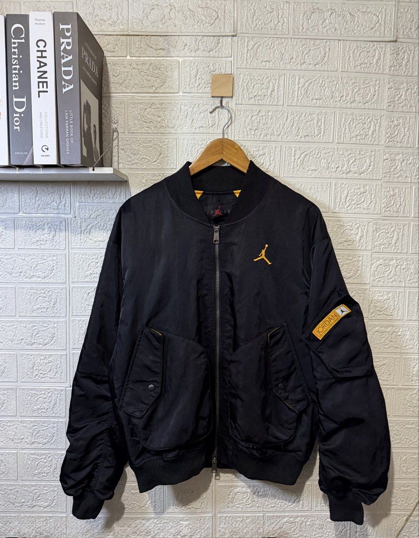 AIR JORDAN LEGACY 2 BOMBER JACKET (Category: Coats, Jackets and Outerwear) located in Baguio. Submitted by kds_stuffs (Listing ID 1471156413, Image 1). Description: Mine: 1.3k 📍A1R JORD4N legacy 2 bomber jacket 😍 Solid neto 🔥 Size: L-XL Dimension: 26L x 25W Color rate: 9/10 Issue: ❌ Excellent condition Need wash Gandara neto 💗.