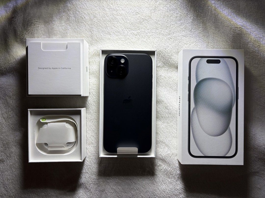 Apple iPhone 15 (Black) OPEN BOX (Category: iPhone 15 Series) located in Lemery. Submitted by tenjelojb (Listing ID 1471273613, Image 2). Description: Hi guys! I’m selling my brand new iPhone 15 and Apple AirPods 4 for less price. -Bought a day ago (October 28, 2026) at Presnet for ₱ 53,990 (Official receipt will be included). Apple AirPods 4 bought last September 23, 2026. -Quick specs: (for iPhone 15) 6.1-inch Super Retina XDR OLED Display, A16