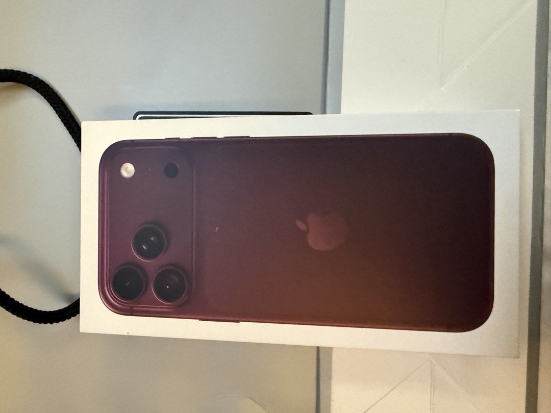 Apple iPhone 18 Pro Max 256GB Burgundy (Category: iPhone 18 Series) located in Mandaluyong City. Submitted by autumndei (Listing ID 1471215133, Image 1). Description: - Model: Apple iPhone 18 Pro Max (MJXQ4X/A) - Storage: 256GB - Color: Burgundy - Condition: Brand new, factory sealed box (never opened) - Inclusions: Standard USB-C charge cable - Source: Purchased from Mac With receipt.