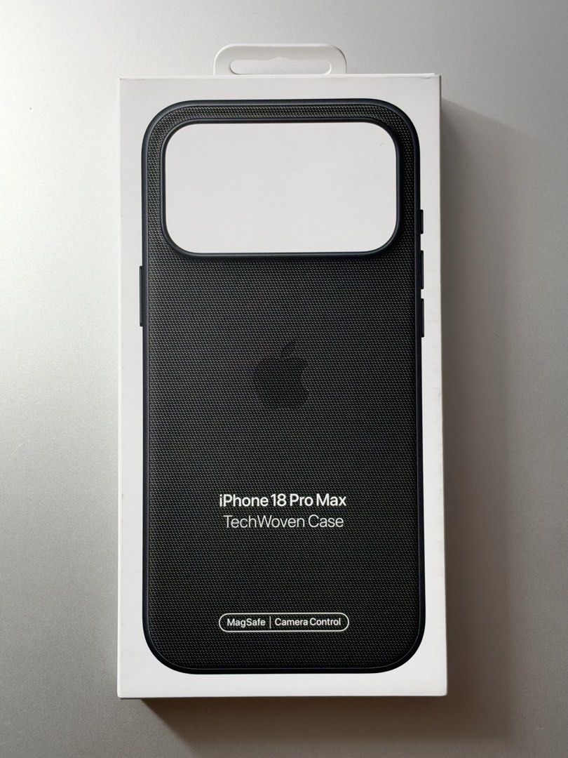 Apple iPhone 18 Pro Max Black Techwoven Case (Category: Cases & Sleeves) located in Pasig City. Submitted by jepwi_ (Listing ID 1471146313, Image 1). Description: Selling my original Apple TechWoven Case in Black for the iPhone 18 Pro Max. • Used for only 2 days • Excellent, like-new condition • No scratches, damage, or signs of wear • Complete and ready for use; comes with Digital Walker warranty slip. RFS: Personal preference..