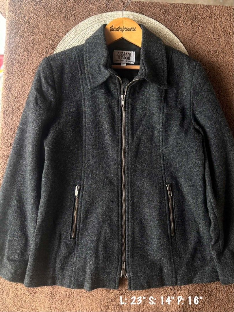 Armani Junior Wool Jacket 12y or small adult (Category: Babies & Kids Fashion) located in Quezon City. Submitted by theentreprenurse (Listing ID 1471286612, Image 1). Description: 𝘼𝙐𝙏𝙊 𝙋𝘼𝙎𝙎 𝙏𝙊 𝙇𝙊𝙒 𝘽𝘼𝙇𝙇𝙀𝙍𝙎 📣 ʙʀᴀɴᴅ: armani jr ꜱɪᴢᴇ: 12y or small adult pls refer to measurement on the 1st photo ᴍᴏᴘ: ɢᴄᴀꜱʜ ꜱʜɪᴘᴘɪɴɢ 🛒 (NO RUSH. I'm a working momma :) ) ▪︎ꜰʟᴀꜱʜ ᴇxᴘʀᴇꜱꜱ | J&T ▪︎ʟᴀʟᴀᴍᴏᴠᴇ|ɢʀᴀʙ ~ 𝚃𝚑𝚎𝚜𝚎 𝚌𝚕𝚘𝚝𝚑𝚎𝚜 𝚊𝚛𝚎 𝚊𝚕𝚛�