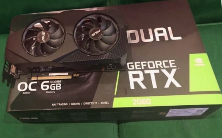 ASUS Dual GeForce RTX 2060 OC 6GB (Category: Computer Parts) located in Paranaque City. Submitted by duntheman29 (Listing ID 1471157618, Image 1). Description: ASUS Dual GeForce RTX 2060 OC Edition Dual Fan 6GB GDDR6 Cleaned and repasted .