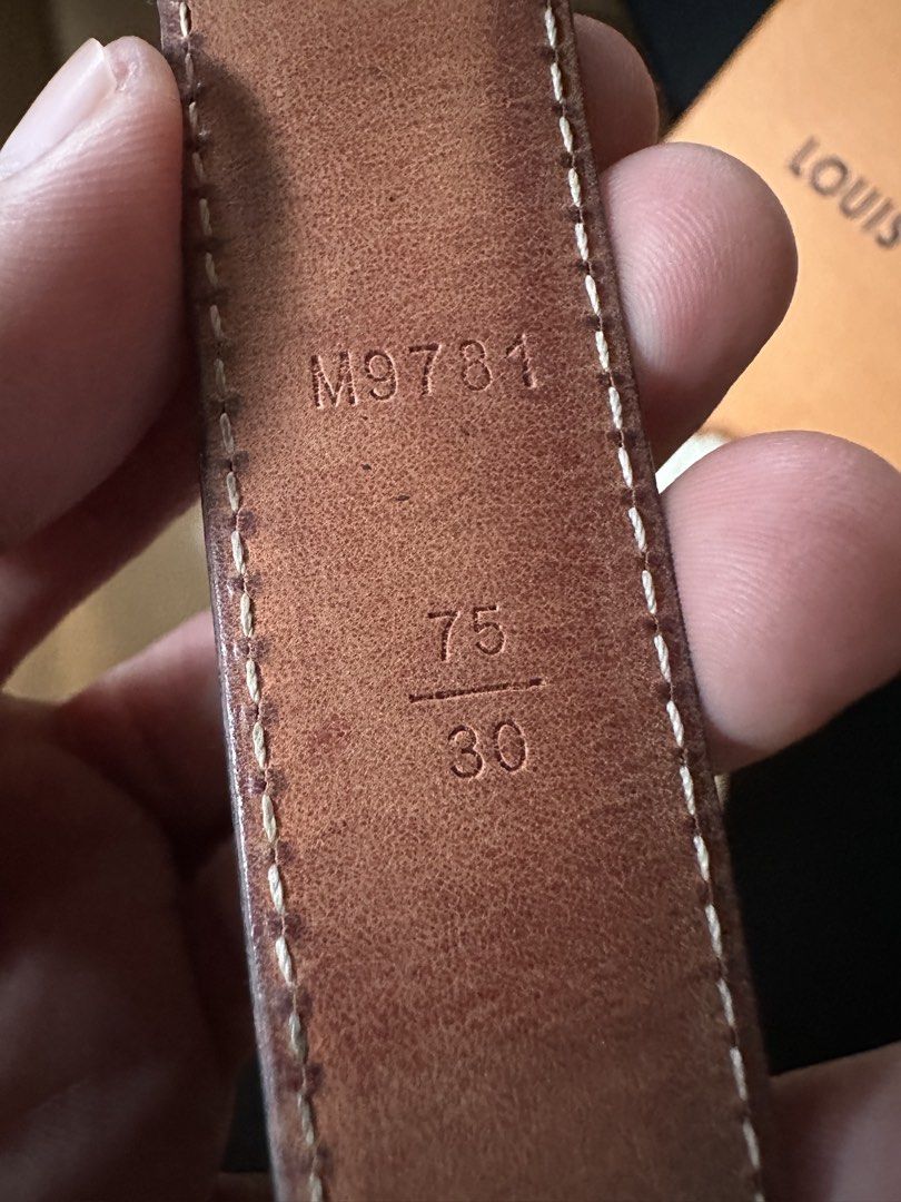 Authentic Louis Vuitton LV Initiales 30mm Reversible Belt (Category: Belts) located in Digos. Submitted by jayarshop (Listing ID 1471143711, Image 3). Description: Authentic Louis Vuitton LV Initiales 30mm Reversible Belt Product Details: - Brand: Louis Vuitton - Style: LV Initiales 30mm Reversible Belt - Size: 75 / 30 (Length: 75 cm / 30 inches) - Model Number: M9781 - Date Code: CT1119 (Made in France) - Hardware: Shiny gold-tone LV buckle - Ma