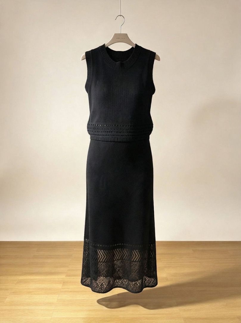 Black Knitted Sleeveless Coord Set (Category: Dresses) located in Manila. Submitted by meedclothing (Listing ID 1471214103, Image 1). Description: - Size: Free size 📌 PLEASE READ BEFORE ORDERING: ⏳ Reservation: Strictly 2 days only 📦 Shipping: Everyday except Sundays & holidays ♻️ Condition: Pre-loved / used item ❌ No cancellation of orders 💰 Fixed price IMPORTANT NOTE: Since this is a pre-loved/used item, please manage your expectations. Mino