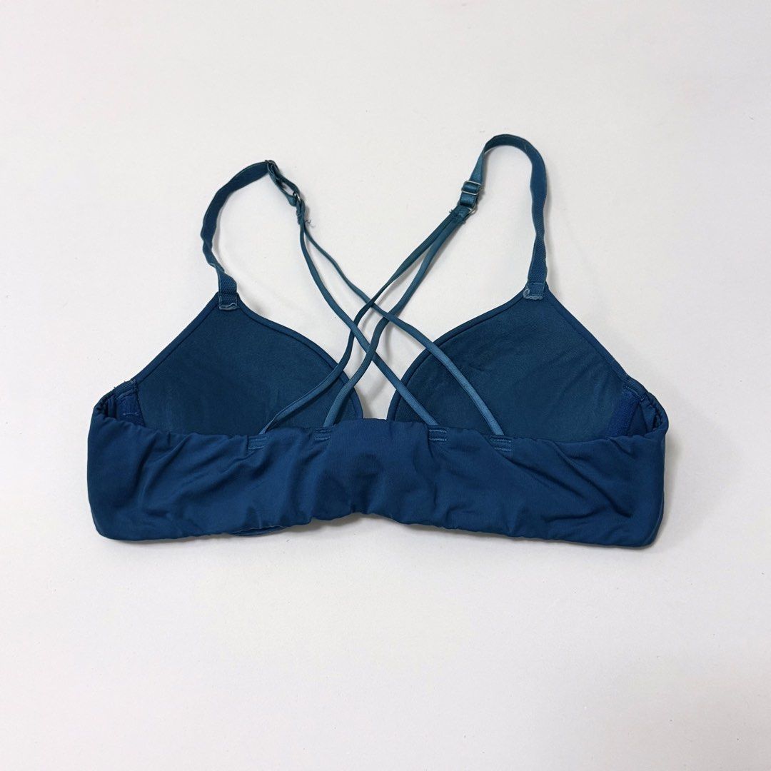 Blue Front-Closure Strappy Crisscross Back Push-up Bra [34A] (Category: Undergarments & Loungewear) located in Malabon City. Submitted by k_intimates (Listing ID 1471291086, Image 2). Description: Details: • Size 34A / wired / push-up • Min. sign of use only (quality is similar with vs) • Blue push-up bra featuring a front-closure clasp and a strappy crisscross back design..
