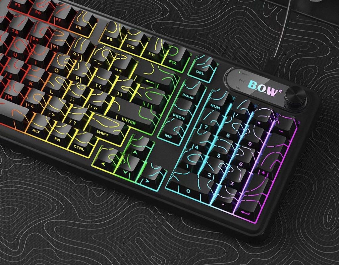 B.O.W Mechanical Keyboard RGB Topography Pattern, Computers & Tech ...