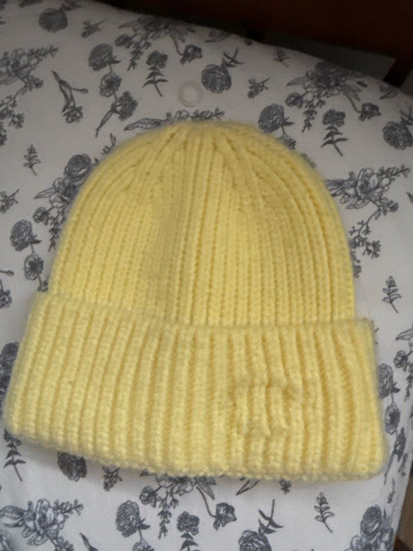 Bright Yellow Knit Beanie Hat (Category: Hats & Beanies) located in San Juan City. Submitted by audtistic (Listing ID 1471179065, Image 1). Description: - Color: Bright yellow - Material: Soft ribbed knit - Design: Fold-over cuff style - Features: Keeps you warm and adds a vibrant pop of color - Condition: Brand new / Excellent.