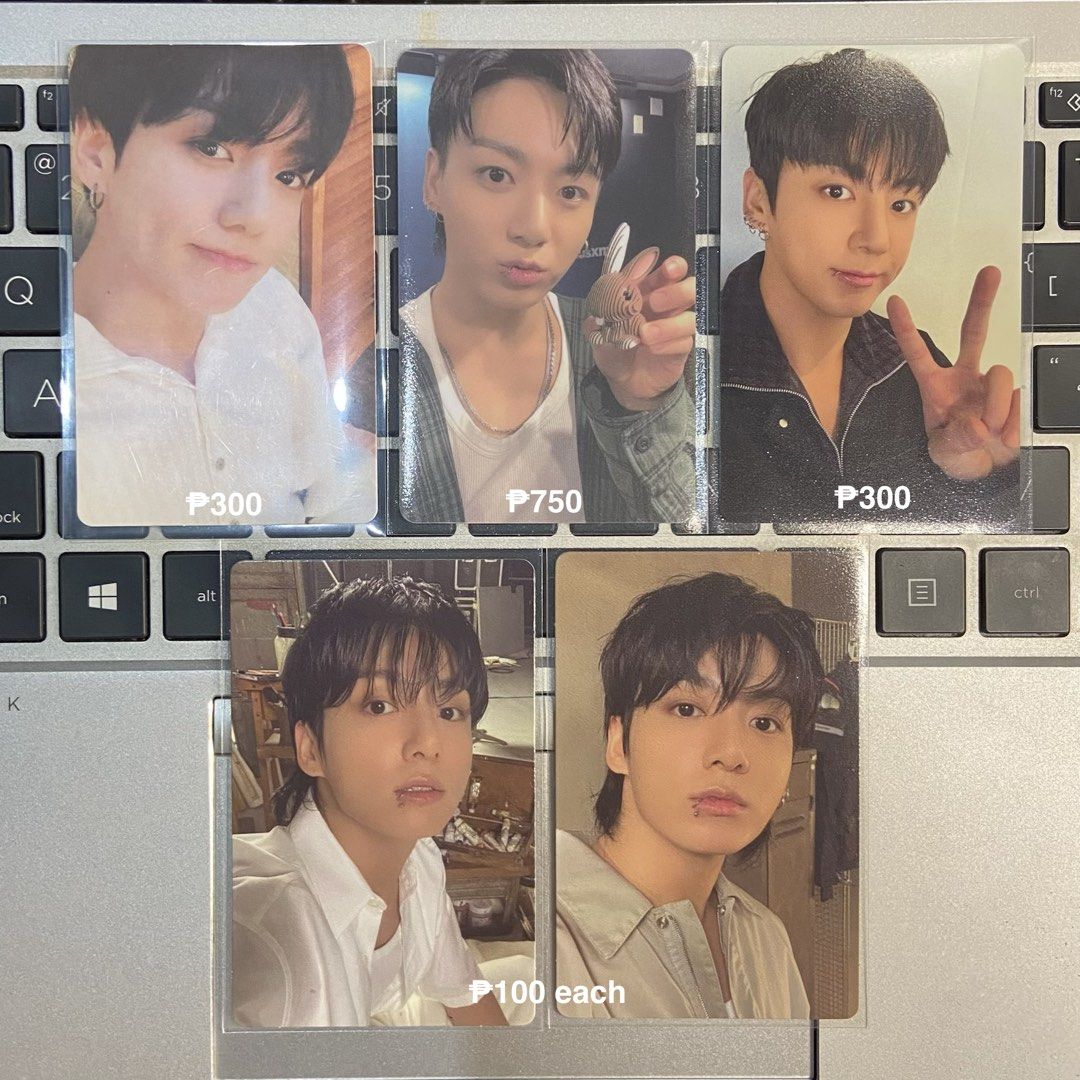 BTS JK Jungkook Photocards (Category: K-Wave Merchandise) located in Manila. Submitted by thvkclub (Listing ID 1471130578, Image 1). Description: #eriesells ✿ wts lfb bts pc • MOTS: Persona V3 : Available • WVG Special Gift(Double Bunny) : Available • WVJ POB : Available • Golden RPC(White) : Available • Golden RPC(Brown) : Available — onhand | mint — payo | dop w/ nrdp — rfs: dupes — own pull/personal coll — x sensi | rush shipping — dm to claim