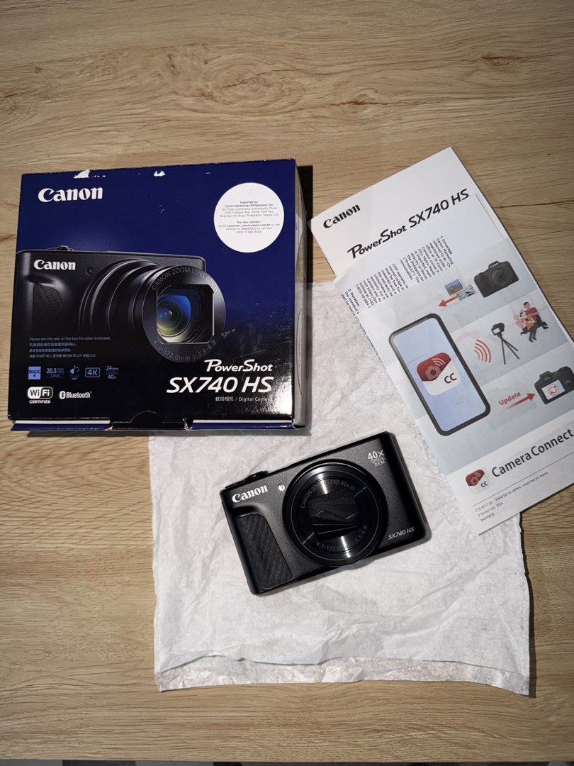 Canon PowerShot SX740 HS Digital Camera (Category: Cameras) located in Quezon City. Submitted by jenaysellz (Listing ID 1471247493, Image 1). Description: - Complete with charger, battery and box - Brand new, just tested RFS: need funds, not being used .