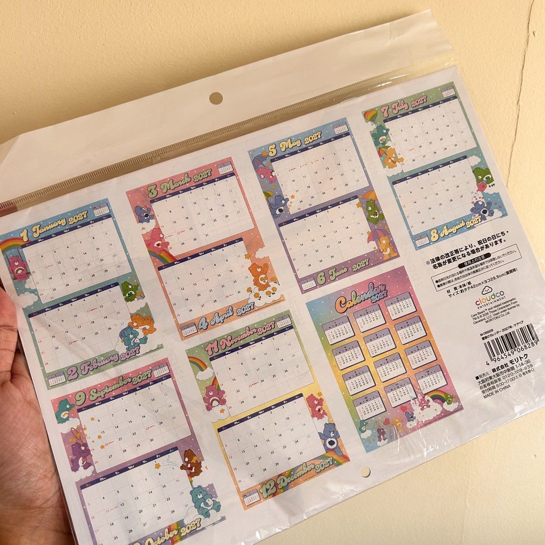 Carebears 2027 Wall Calendar (Category: Wall Decor) located in Batangas. Submitted by han.jpg (Listing ID 1471152178, Image 2). Description: - brand new from Japan - official - onhand, ready to ship - pay as you mine - MOP: gcash, maribank - MOD: J&T (54 sf within luzon) - location: batangas.