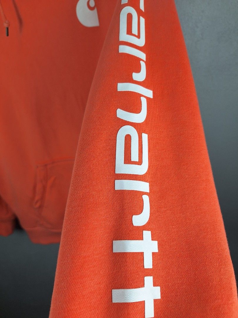 Carhartt Peach Hoodie (Category: Coats, Jackets and Outerwear) located in Sibulan. Submitted by studioxano (Listing ID 1471161791, Image 3). Description: Carhartt Peach Hoodie -P1,500 + SF Size 2xl youth Large adult length 28.5 / Width 26 Excellent Condition 9.5/10 color rate Color PEACH no major issue sign usage Loc: Dumaguete city.