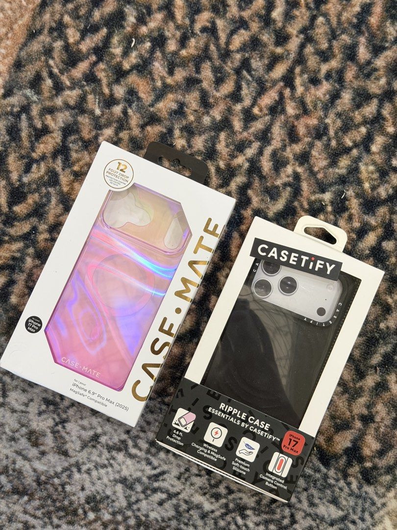 Casetify Ripple Case and Case Mate 17 pro max (Category: Cases & Sleeves) located in Quezon City. Submitted by ghelrv (Listing ID 1471223518, Image 1). Description: Casetify - 2,900 Case Mate - 2,500.