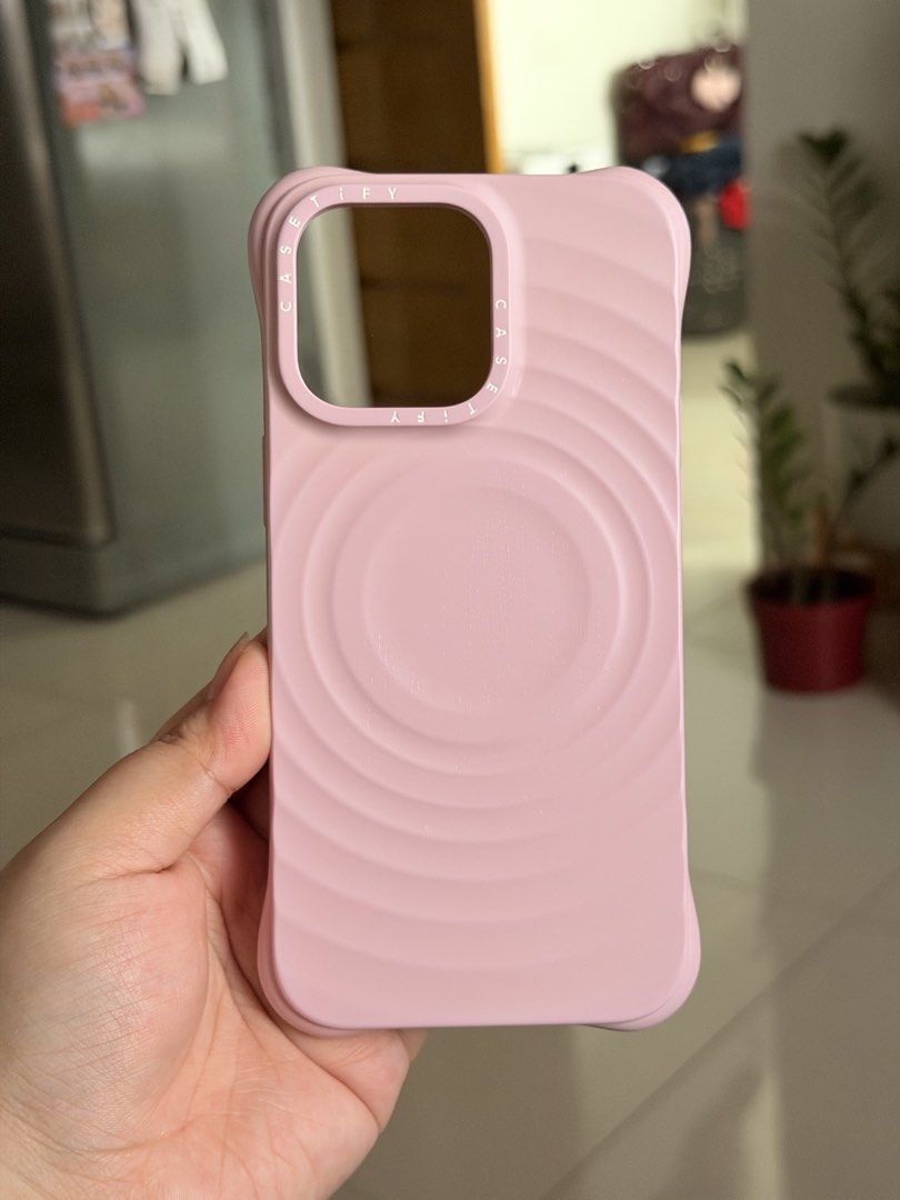CASETIFY Ripple Case Primrose Pink (15 Pro Max) (Category: Cases & Sleeves) located in Manila. Submitted by declutteredbyja (Listing ID 1471183058, Image 1). Description: Ripple Case Primrose Pink (₱1,000) - with magsafe - no issues - has box Loc: Makati.
