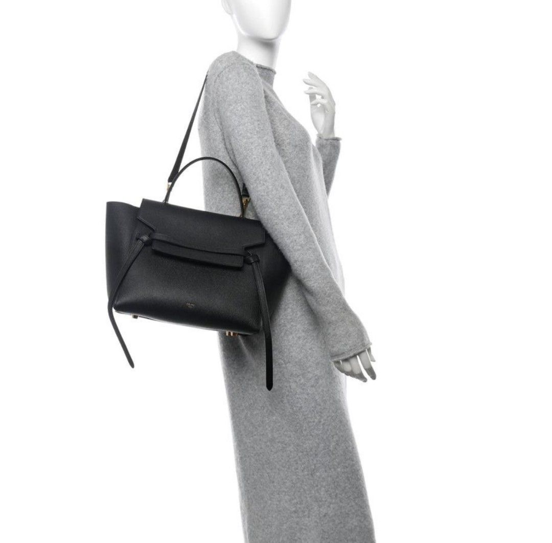CÉLINE Belt Bag – Black (Category: Luxury Bags & Wallets) located in Tacloban City. Submitted by curatedbygenz (Listing ID 1471293318, Image 2). Description: ✨ Features: Classic Belt Bag silhouette Structured body with winged sides Front belt detail Top handle Detachable shoulder strap Gold-tone hardware Black textured leather A beautiful everyday bag with a sophisticated, minimalist look..