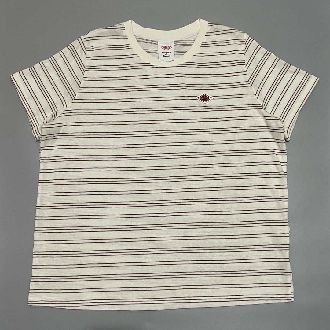 Danton Striped Short Sleeve T-Shirt (Category: Tshirts & Polo Shirts ) located in Manila. Submitted by astral_ (Listing ID 1471223154, Image 1). Description: Danton Striped Short Sleeve T-Shirt Size: Free Condition: 10/10 Issue: None Dimes Width: 22 in Length: 25 in Price: 1,200 shipped.