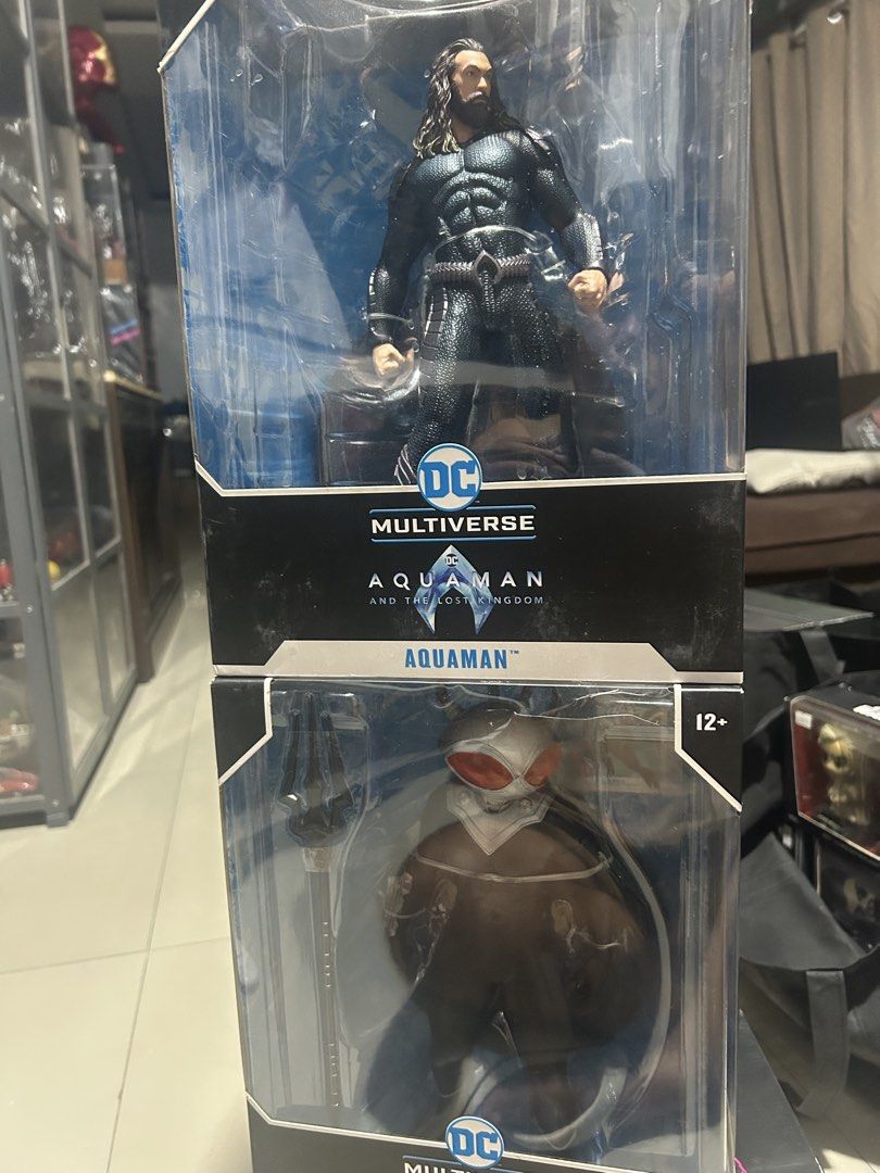DC Multiverse Aquaman and the Lost Kingdom Figures (Category: Figurines & Statues) located in Manila. Submitted by cxtremetoy17724 (Listing ID 1471255404, Image 3). Description: - Set of 2: McFarlane Toys DC Multiverse Aquaman & Black Manta - Movie: Aquaman and the Lost Kingdom - Condition: Brand new, unopened in original packaging with clear windows - Packaging note: Boxes show standard shelf wear - Ideal for: DC movie fans and action figure col
