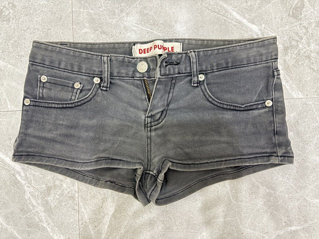 Deep Purple Grey Denim Shorts (Category: Shorts) located in Manila. Submitted by urechicthrftmnl (Listing ID 1471168891, Image 2). Description: Waistline:30 inch Outseam:8 inch .