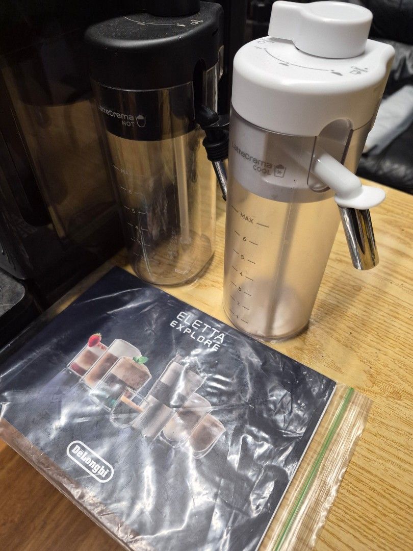 Delonghi Eletta explore (Category: Coffee Machines & Makers) located in Pulilan. Submitted by srtidon (Listing ID 1471123022, Image 2). Description: Delonghi Eletta explore Inclusion : Hot and cold mik carafe system Hot water spout User's manual Item condition: used with signs of usage but is fully operational and functions as intended. Brand new price: Php 168k My price: Php 60k only Disclaimer: All product names, logos, and brands are the prope