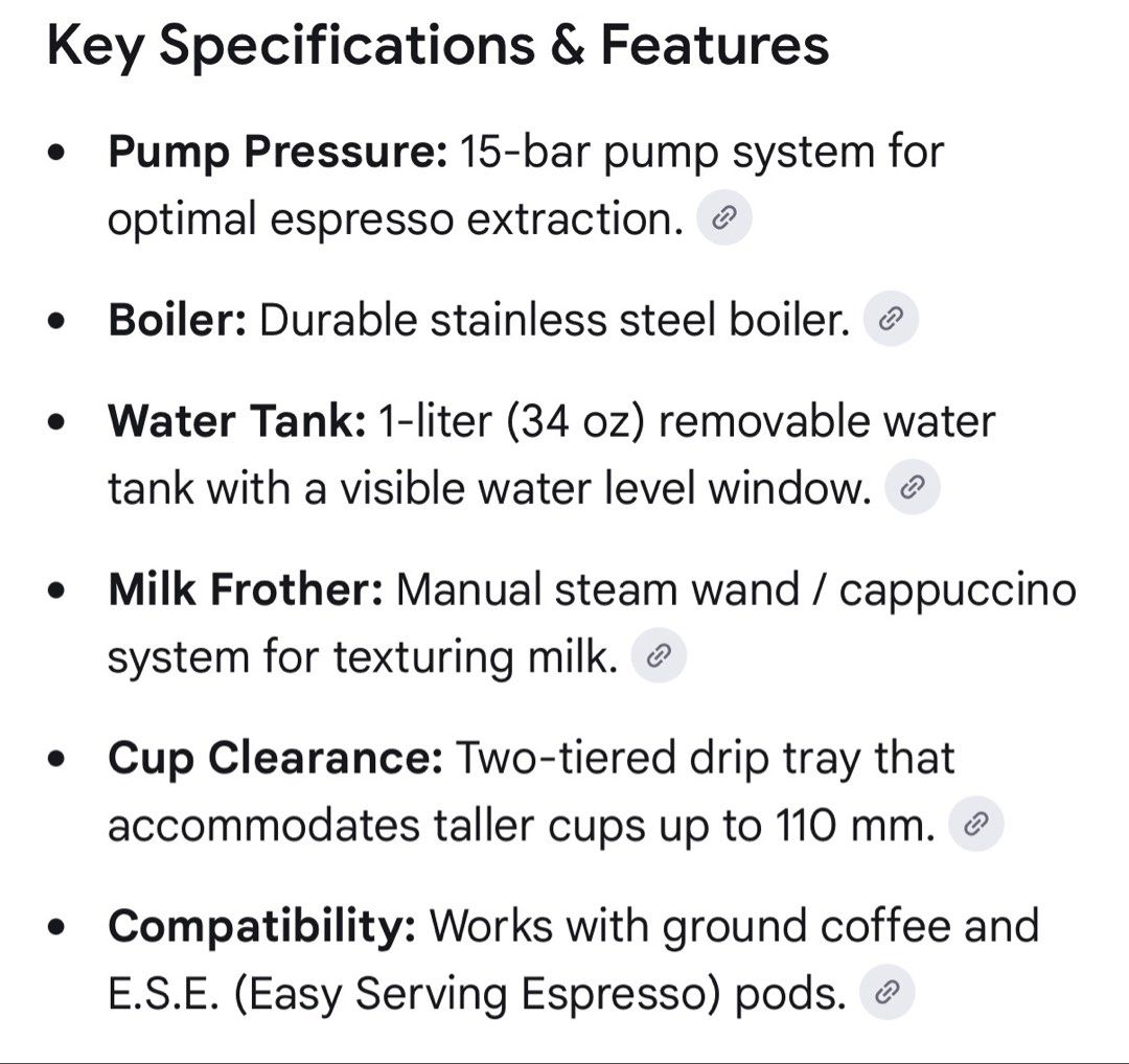 De'Longhi Stilosa Espresso Machine (Category: Coffee Machines & Makers) located in Marikina City. Submitted by maekristine.abadam (Listing ID 1471200807, Image 2). Description: De'Longhi Stilosa espresso maker (silver) - Versatile brewing: make regular espresso, lattes, and cappuccinos - Built-in side steam wand for creamy milk frothing - Dual spout portafilter allows brewing two cups simultaneously - Easy-to-use central dial for coffee and steam