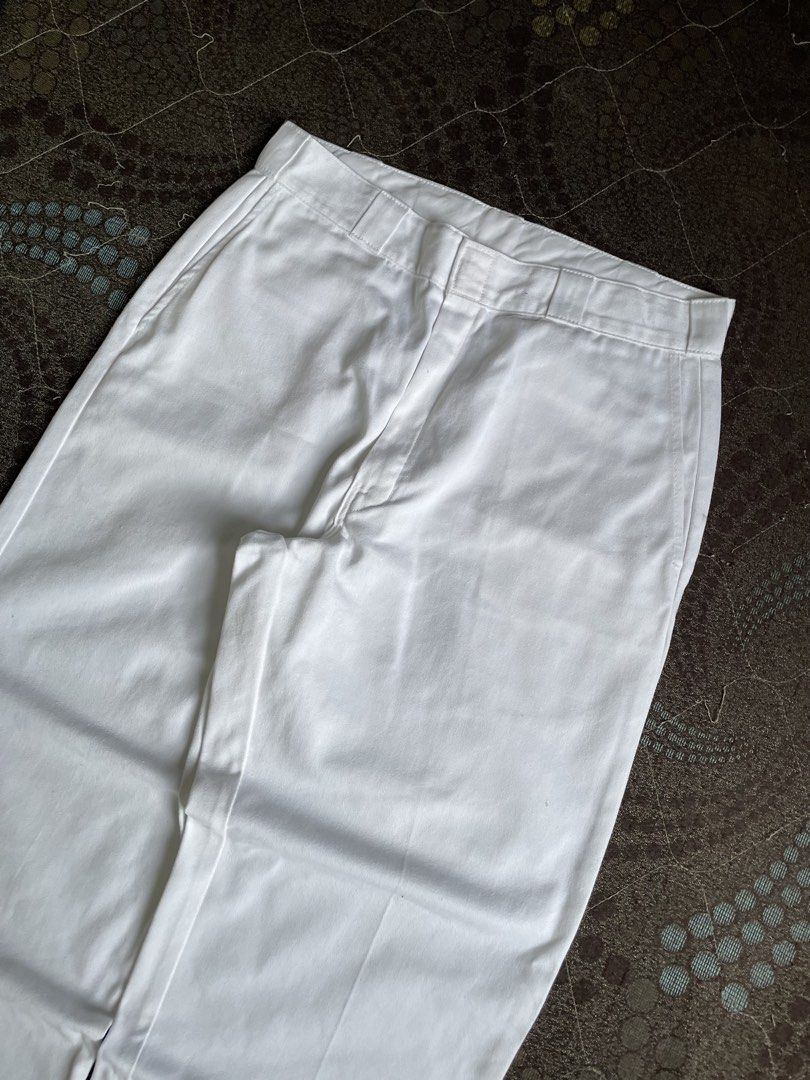 Dickies White Work Pants Straight Leg (Category: Trousers) located in Manila. Submitted by chawmichael (Listing ID 1471184017, Image 2). Description: - Brand: Dickies - Color: Crisp white - Fit: Straight leg cut - Material: Durable twill fabric - Details: Classic back pocket tag - Condition: Clean and ready to wear - Style: Great for everyday wear or skate fits.