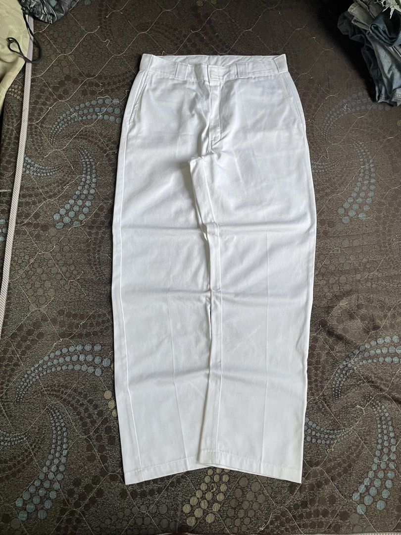 Dickies White Work Pants Straight Leg (Category: Trousers) located in Manila. Submitted by chawmichael (Listing ID 1471184017, Image 1). Description: - Brand: Dickies - Color: Crisp white - Fit: Straight leg cut - Material: Durable twill fabric - Details: Classic back pocket tag - Condition: Clean and ready to wear - Style: Great for everyday wear or skate fits.