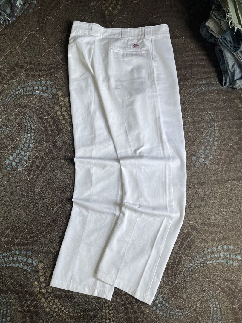 Dickies White Work Pants Straight Leg (Category: Trousers) located in Manila. Submitted by chawmichael (Listing ID 1471184017, Image 3). Description: - Brand: Dickies - Color: Crisp white - Fit: Straight leg cut - Material: Durable twill fabric - Details: Classic back pocket tag - Condition: Clean and ready to wear - Style: Great for everyday wear or skate fits.